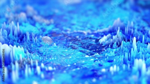 Smooth Gradient Flow Animation | Modern Liquid Abstract Design | blue