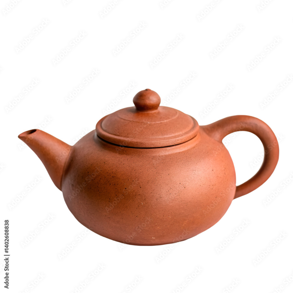 Clay teapot isolated on transparent background Clay teapot isolated on transparent background