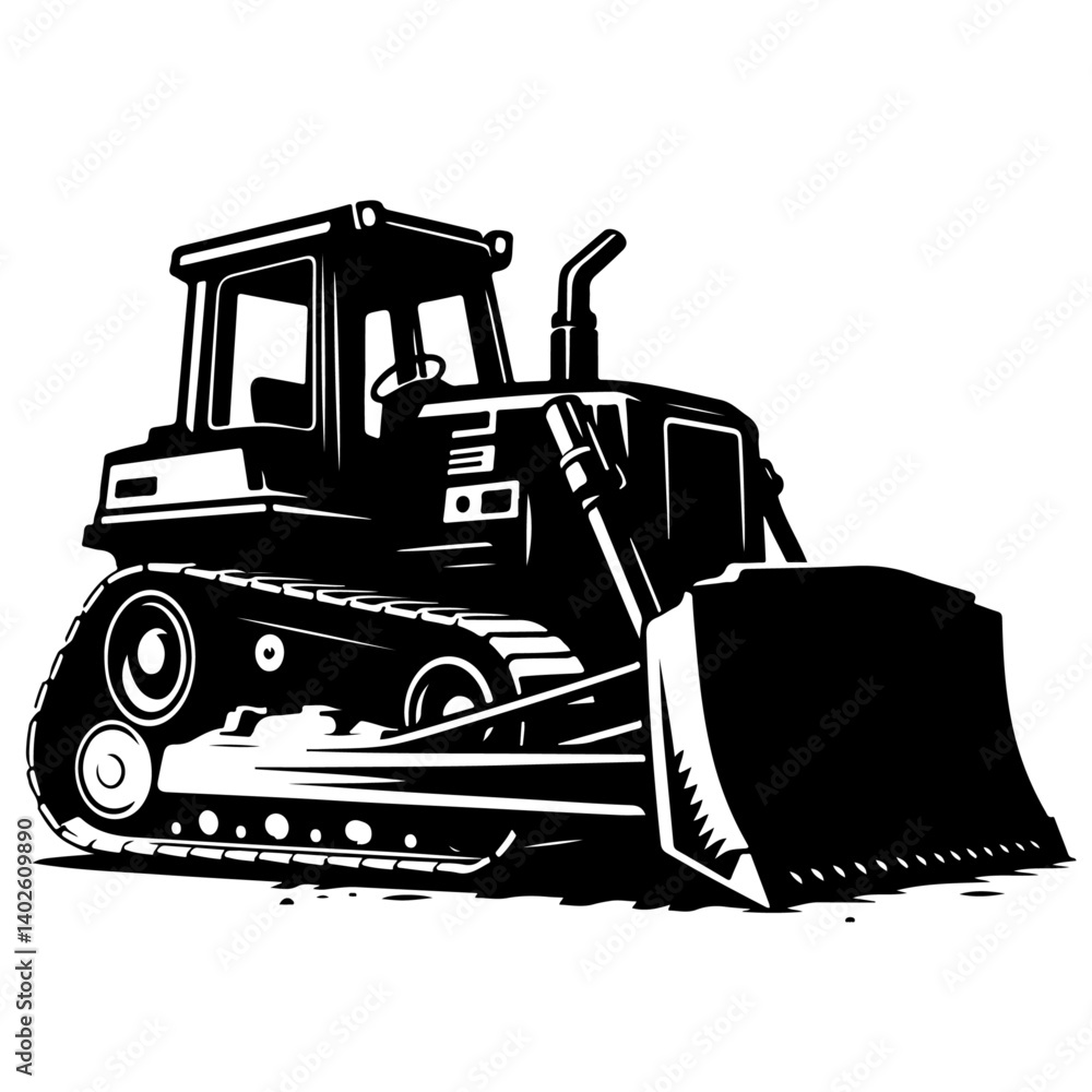 Naklejka premium silhouette of a bulldozer