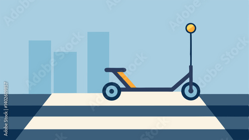 Ramp Access An illustration showing a mobility scooter using a ramp to smoothly transition from a sidewalk to street level highlighting accessibility features in urban designs.