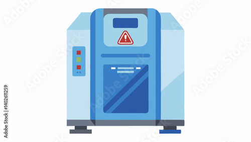 Safety Features A depiction of the cryotherapy machine with visible safety mechanisms such as an emergency stop button and transparent safety doors that ensure secure treatment.