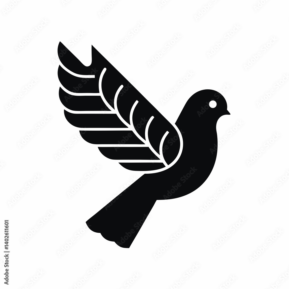 Fototapeta premium dove of peace icon silhouette vector illustration