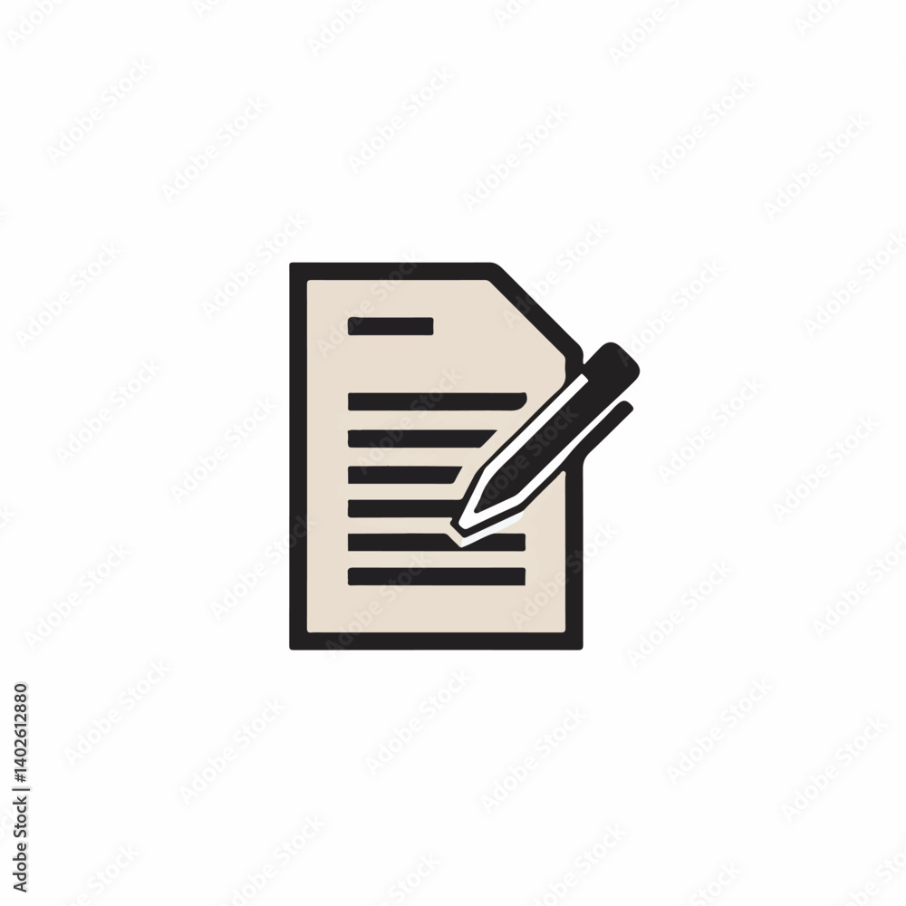 Document icon edits text on white background design Document icon edits text on white background design