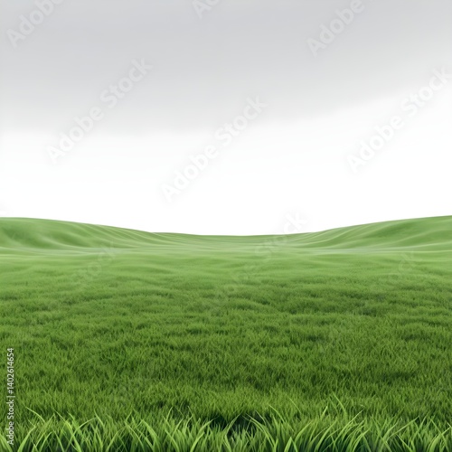 Rolling Green Hills under a Cloudy Sky