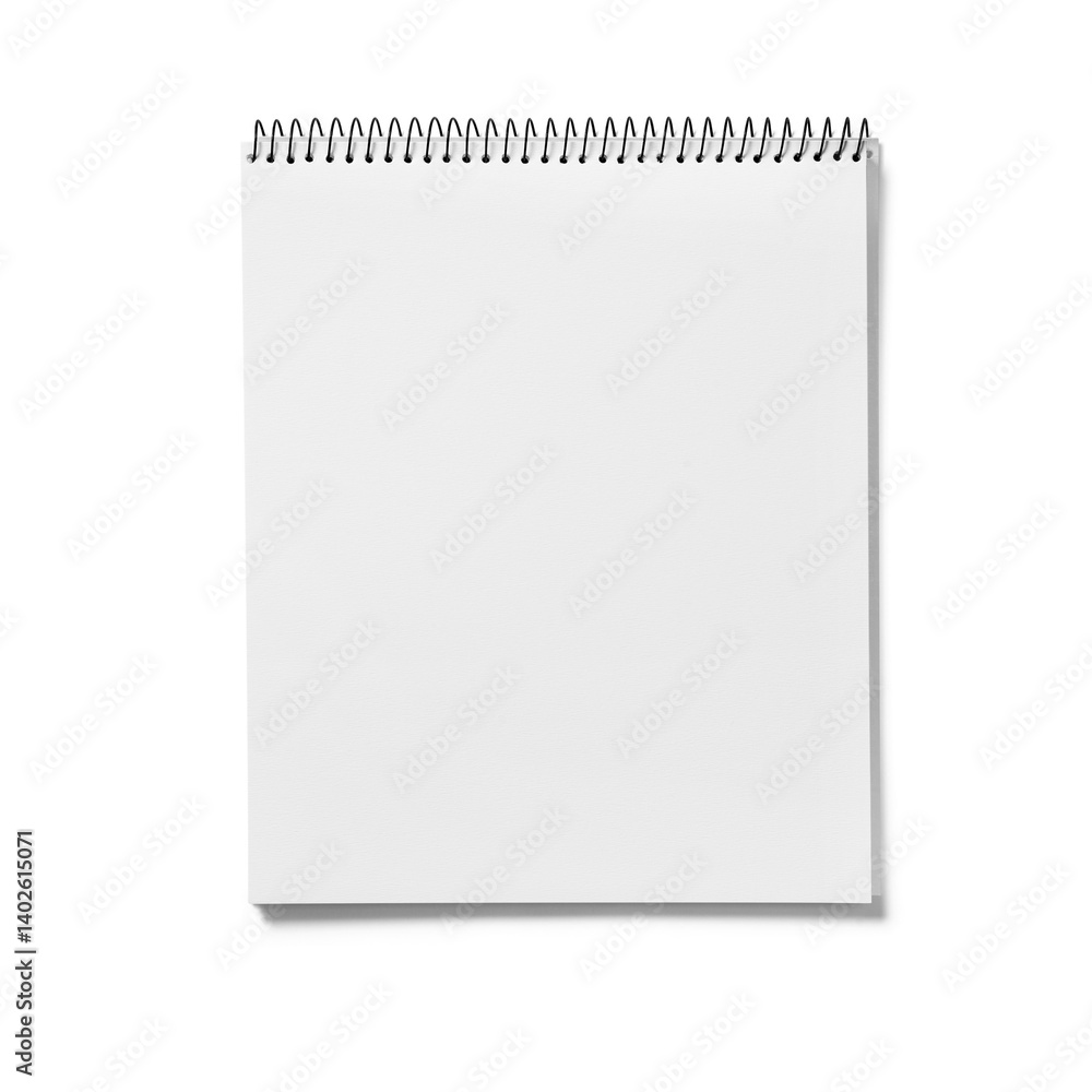 A blank spiral-bound sketchbook ready for creativity and artistic expression. A blank spiral-bound sketchbook ready for creativity and artistic expression.