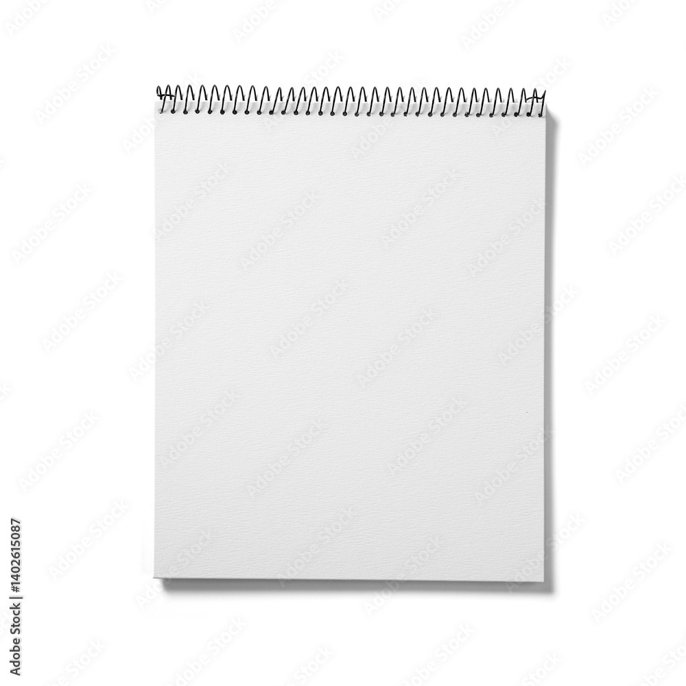 A blank spiral-bound notepad ready for notes, sketches, or creative ideas. A blank spiral-bound notepad ready for notes, sketches, or creative ideas.
