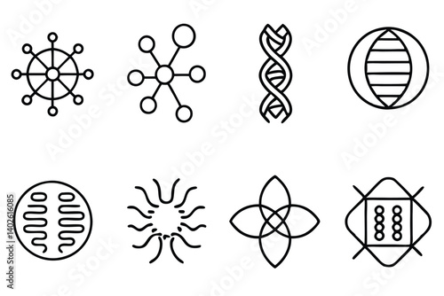 epigenetics line art displaying chromatin remodeling factors