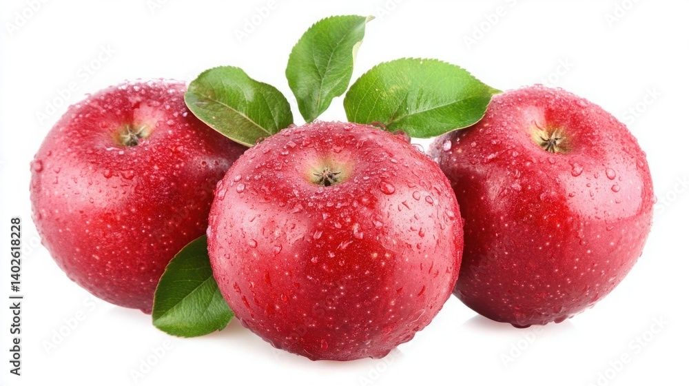 Delicious Red Apple Isolated on White Background, Fresh and Vibrant with Crisp Texture Delicious Red Apple Isolated on White Background, Fresh and Vibrant with Crisp Texture