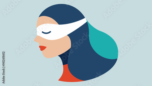 Patients Relaxed Expression A profile view of the patient with a serene expression wearing an eye mask demonstrating relaxation and tranquility during the rejuvenation session.