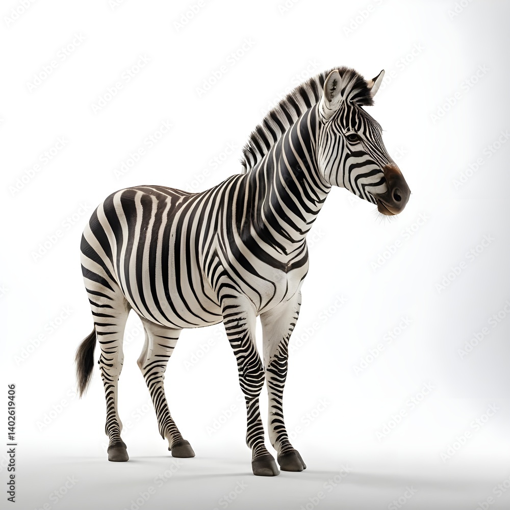 Obraz premium Zebra on White Background