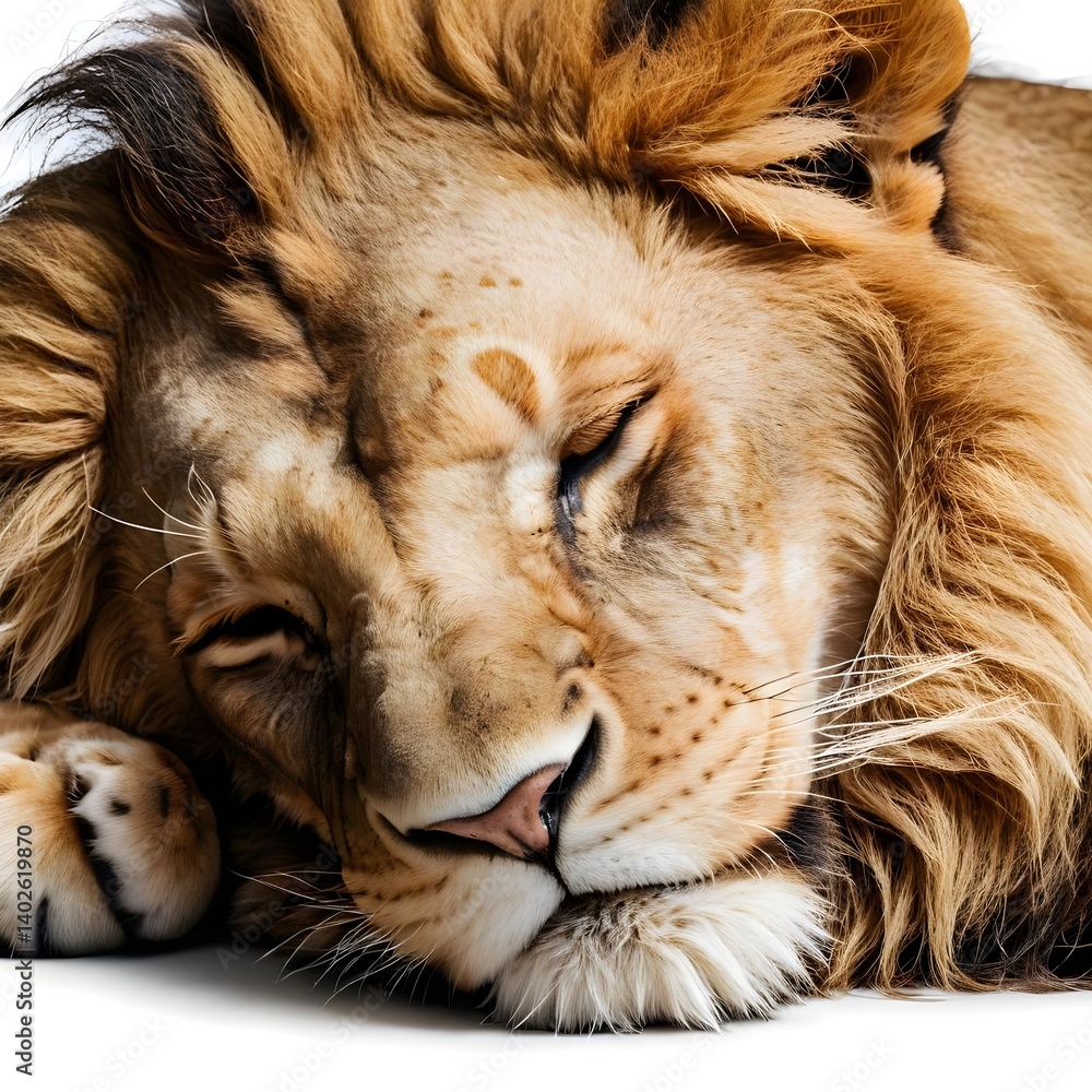 Naklejka premium Majestic Male Lion Sleeping