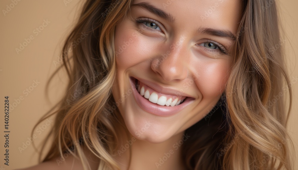 A stunning young woman with flowing, wavy hair and a bright smile radiates joy and confidence. Her glowing skin and expressive eyes create an inviting atmosphere, making this image perfect for A stunning young woman with flowing, wavy hair and a bright smile radiates joy and confidence. Her glowing skin and expressive eyes create an inviting atmosphere, making this image perfect for