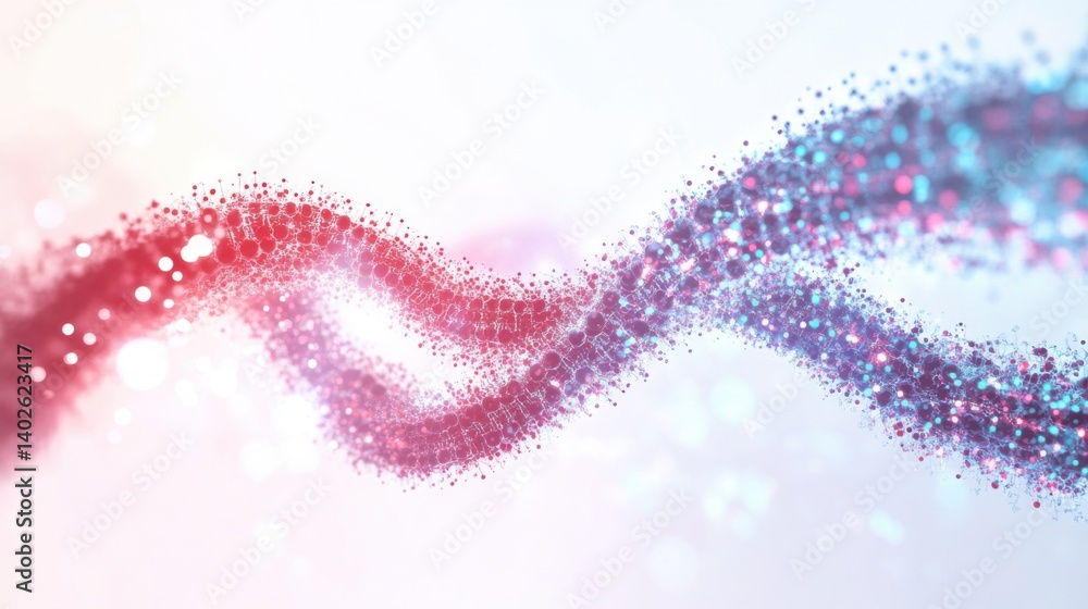 A highly futuristic representation of bioinformatics, where glowing DNA sequences merge A highly futuristic representation of bioinformatics, where glowing DNA sequences merge