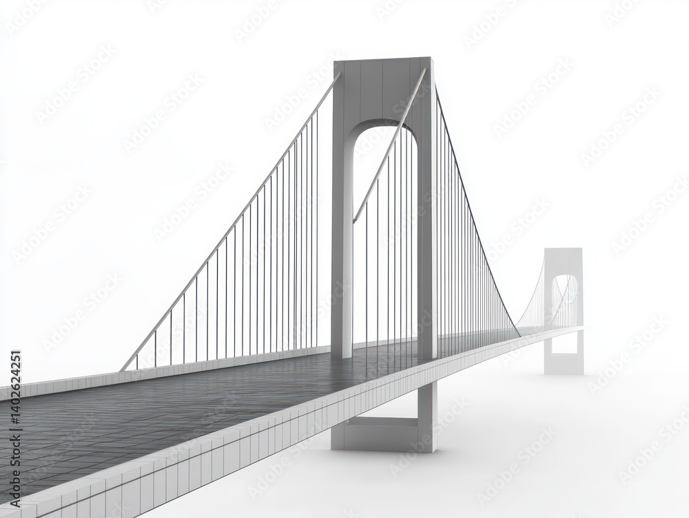 Fototapeta premium Minimalist Suspension Bridge Architectural Design