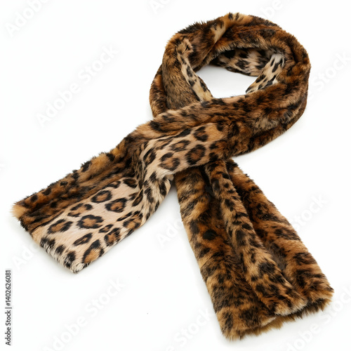 Wallpaper Mural Luxurious Leopard Print Fur Scarf Isolated on White Background Torontodigital.ca