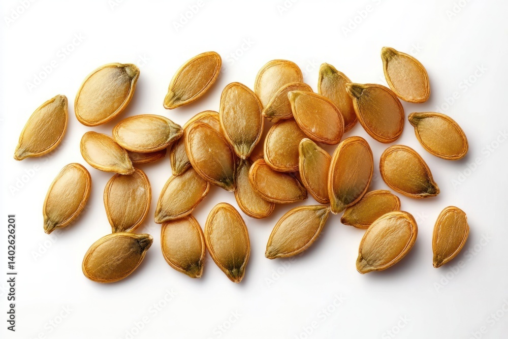 Isolated Pumpkin Seeds Pepitas Scattered on White Background Isolated Pumpkin Seeds Pepitas Scattered on White Background
