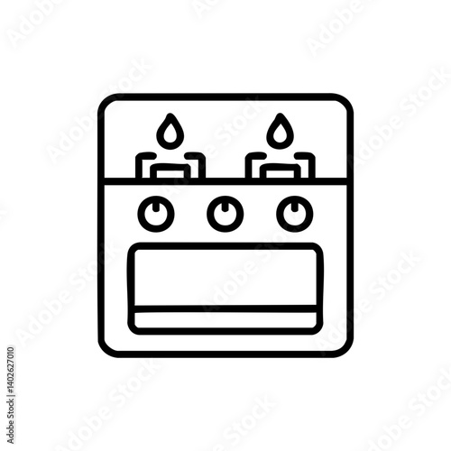 Gas stove and oven outline kitchen icon