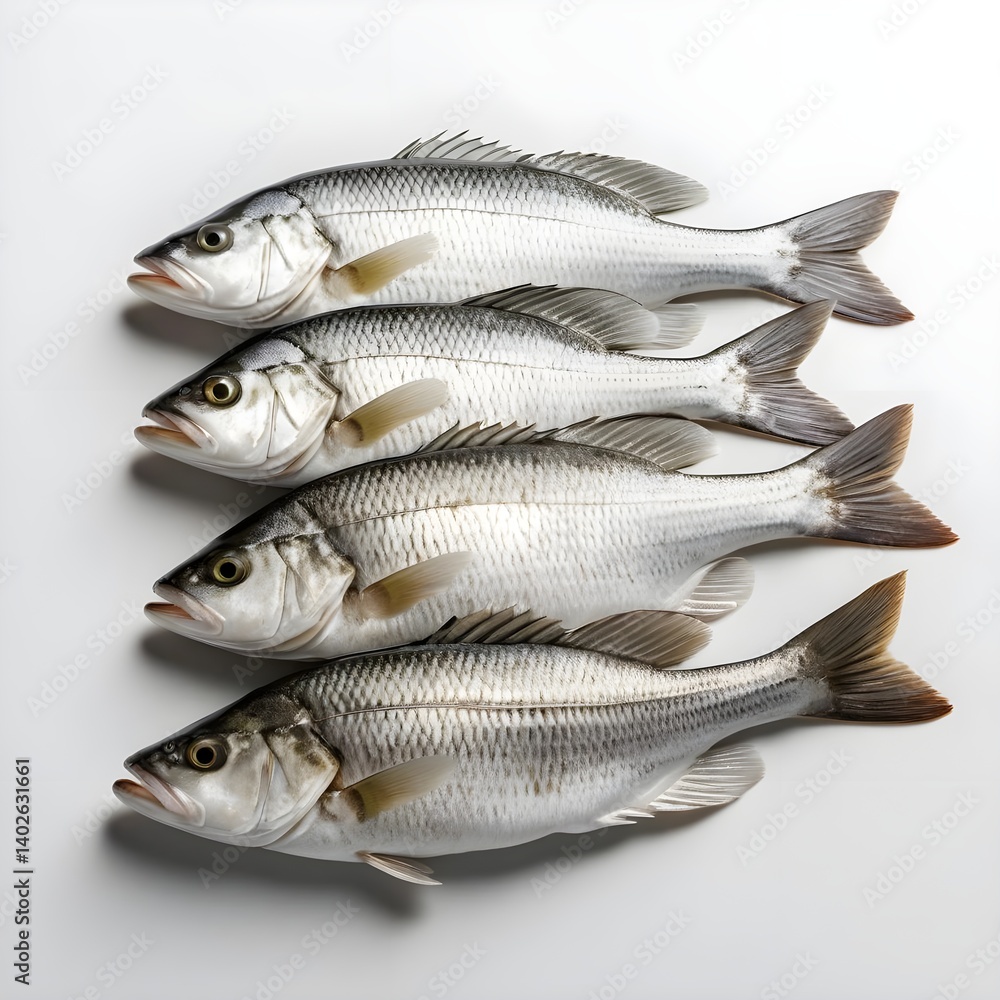 Four Fresh Whole Fish in a Row Four Fresh Whole Fish in a Row
