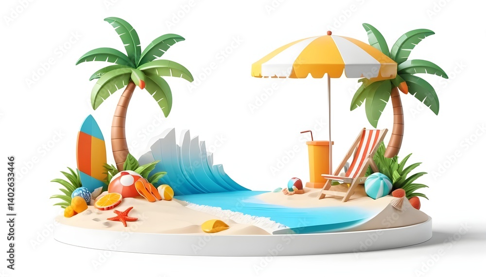 Fototapeta premium Tropical Summer Beach Paradise Scene
