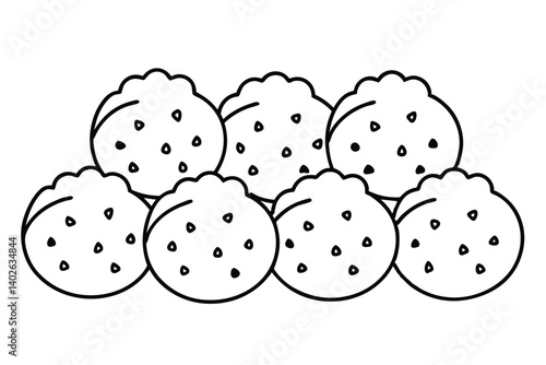 falafel line art delicious falafel dish design concept