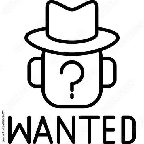Wanted Icon Vector Element