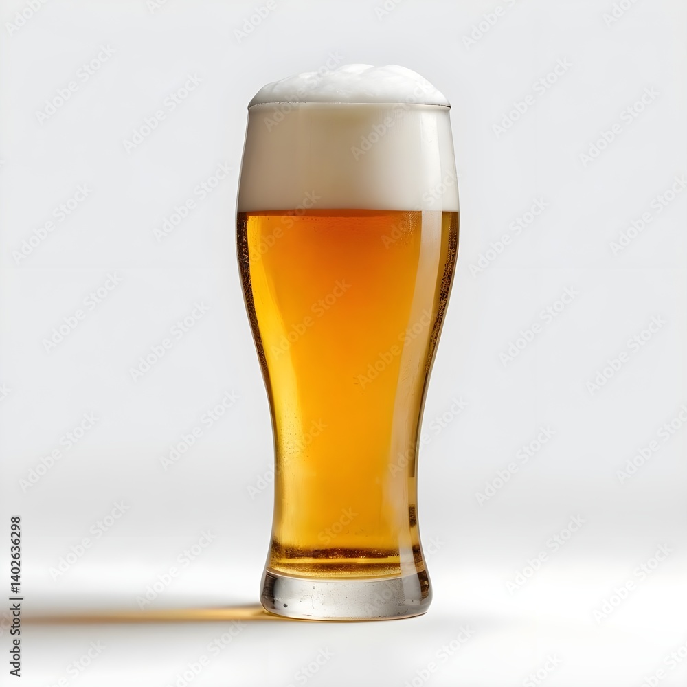 Glass of Light Beer with Foam Glass of Light Beer with Foam