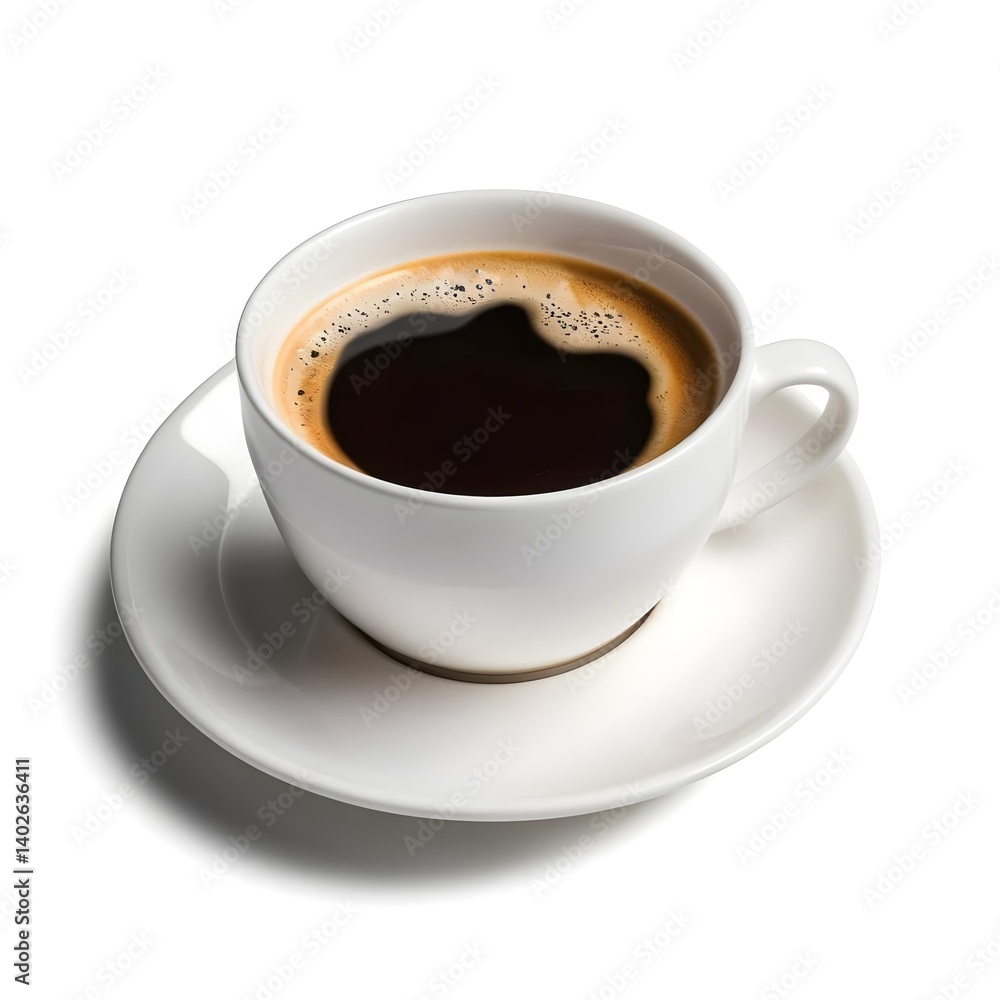 Cup of Black Coffee on White Saucer Cup of Black Coffee on White Saucer