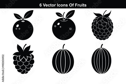 Healthy food icons vector illustration design set of fruits and vegetables silhouette symbols.