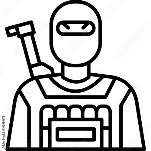 Terrorist Icon Vector Element