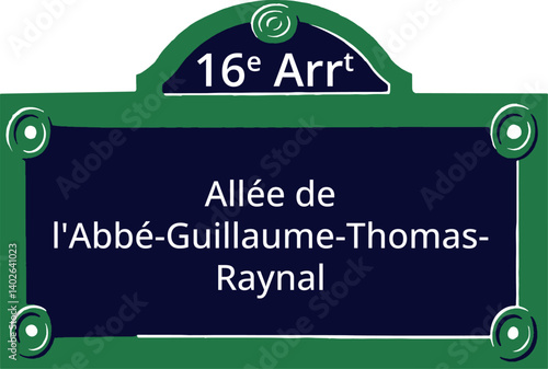 16e Arrt, Elegant Parisian Street Sign
