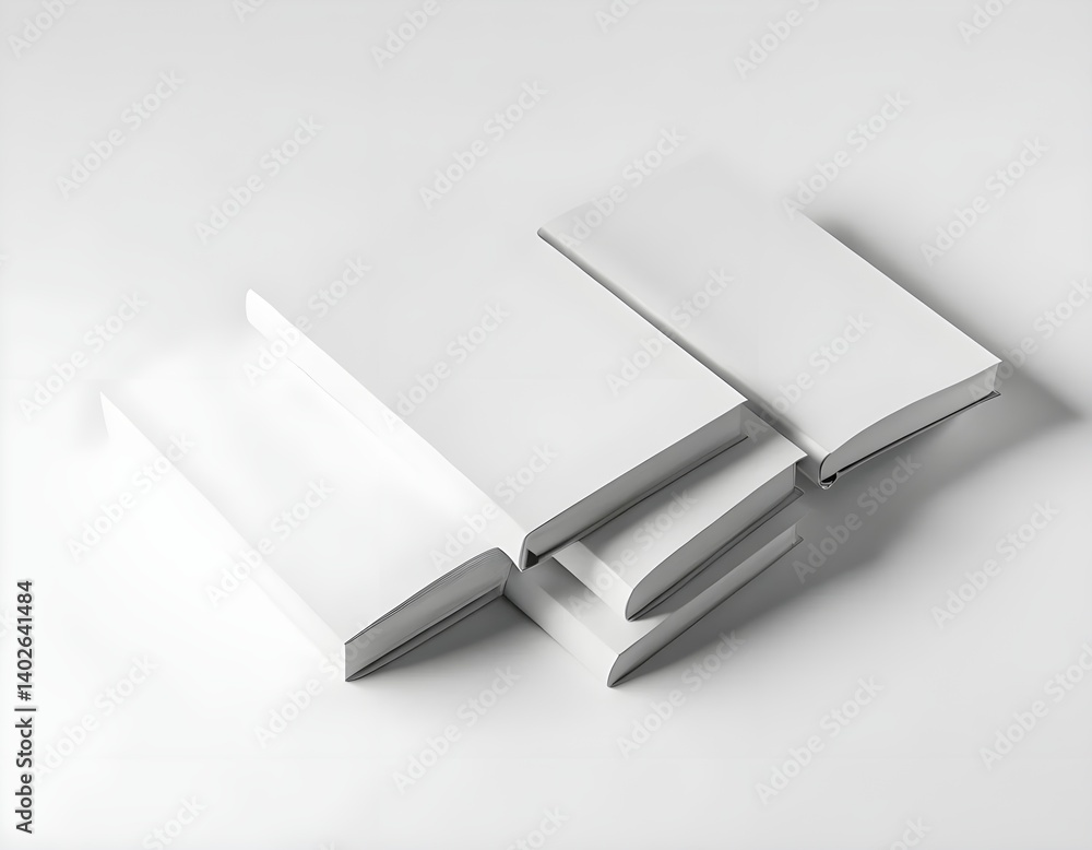 Stack of Blank White Books Mockup Stack of Blank White Books Mockup
