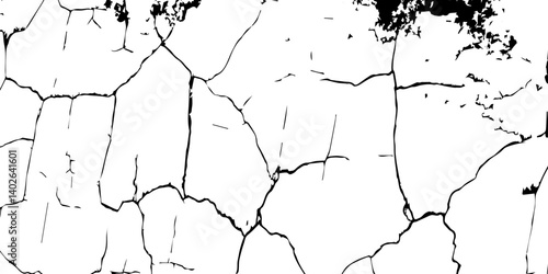 High-Resolution Vector Texture of Dry Cracked Earth with Transparent Background – Grunge Distressed Overlay Featuring Natural Split Lines and Soil Fractures
