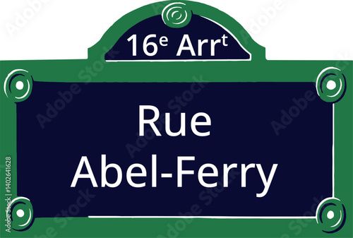 16e Arrt, Elegant Parisian Street Sign