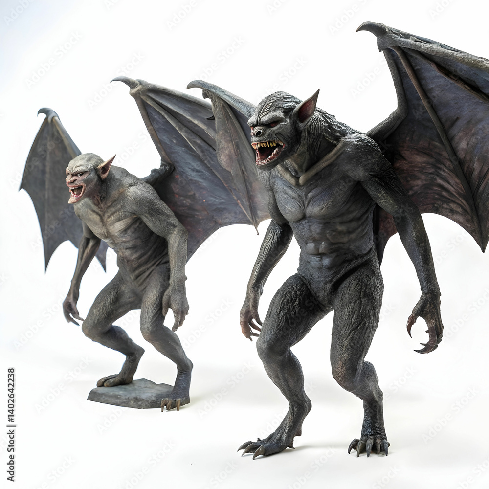 Fototapeta premium Strange Ngolo Demon from Demon's Souls Isolated on White Background