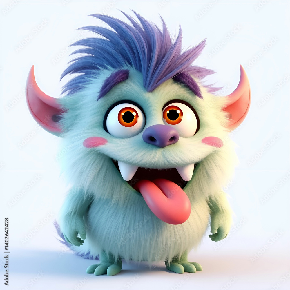 cute furry monster 3D cartoon character cute furry cute furry monster 3D cartoon character cute furry