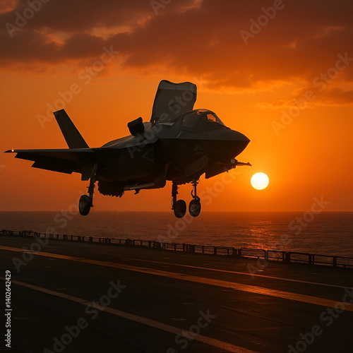 Wallpaper Mural F 35 Fighter jet Landing in runway, cool image of fighter jet, Ai image of fighter jet, best looking fighter jet, sky warrior,. airplane, fighter jet, high quality image Torontodigital.ca