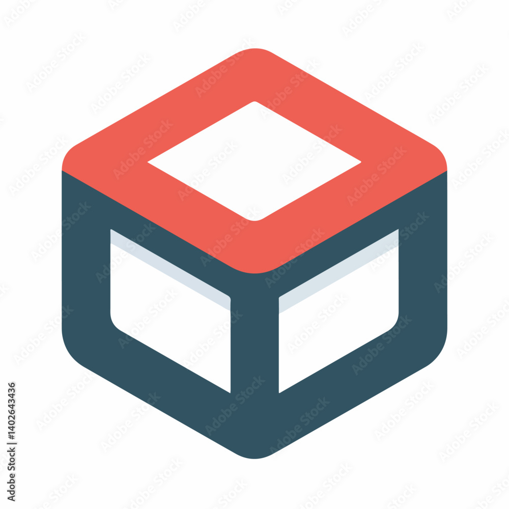 Isometric cube displays shape in white background graphic Isometric cube displays shape in white background graphic