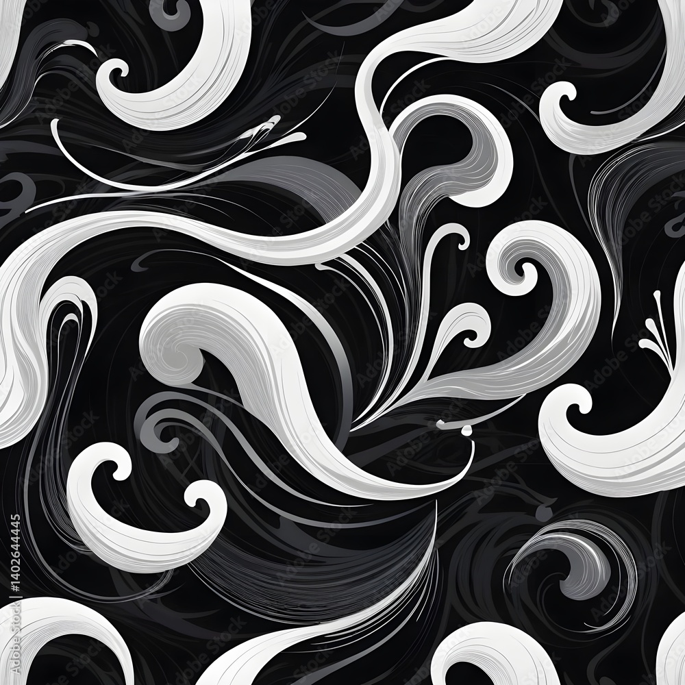 Fototapeta premium Abstract Swirling Monochrome Pattern