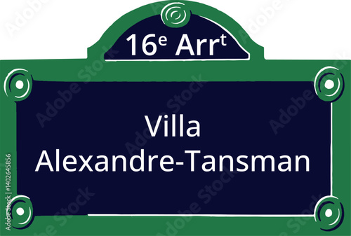 16e Arrt, Elegant Parisian Street Sign
