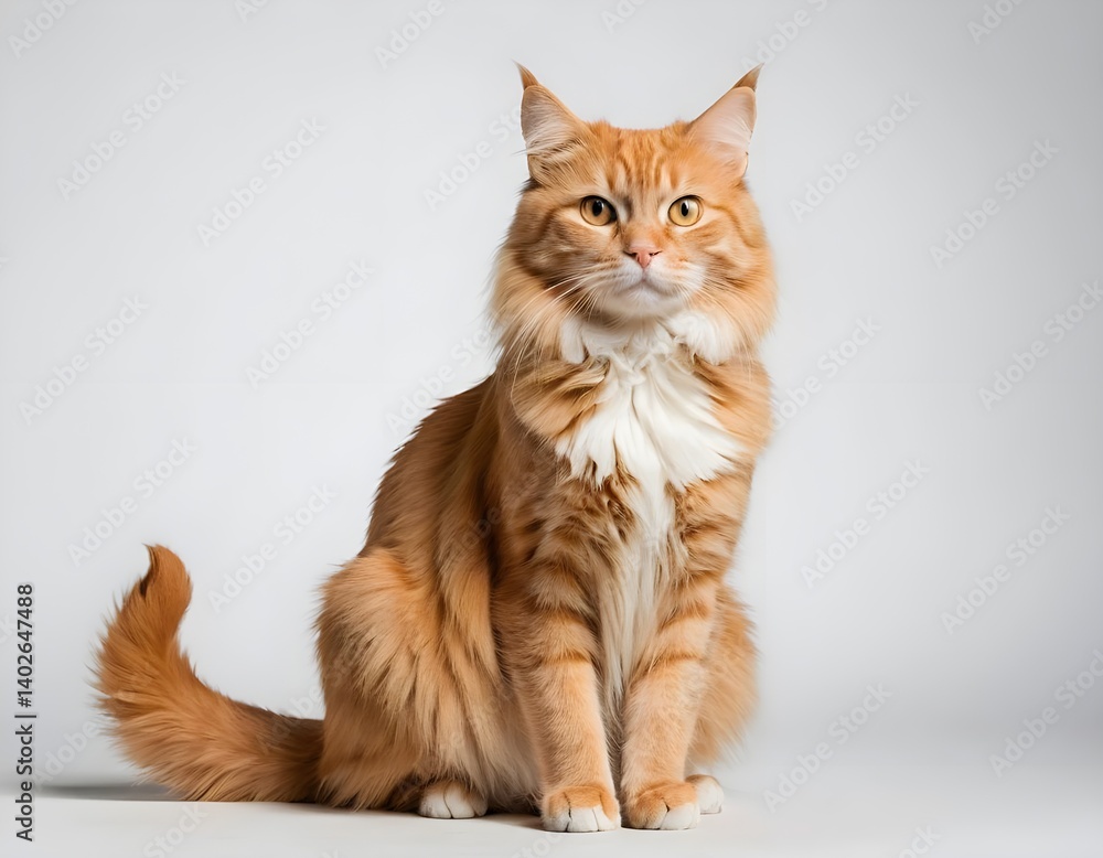 Obraz premium Ginger Maine Coon Cat Sitting