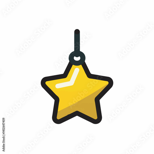 Golden star dangles subtly against seamless backdrop vector design