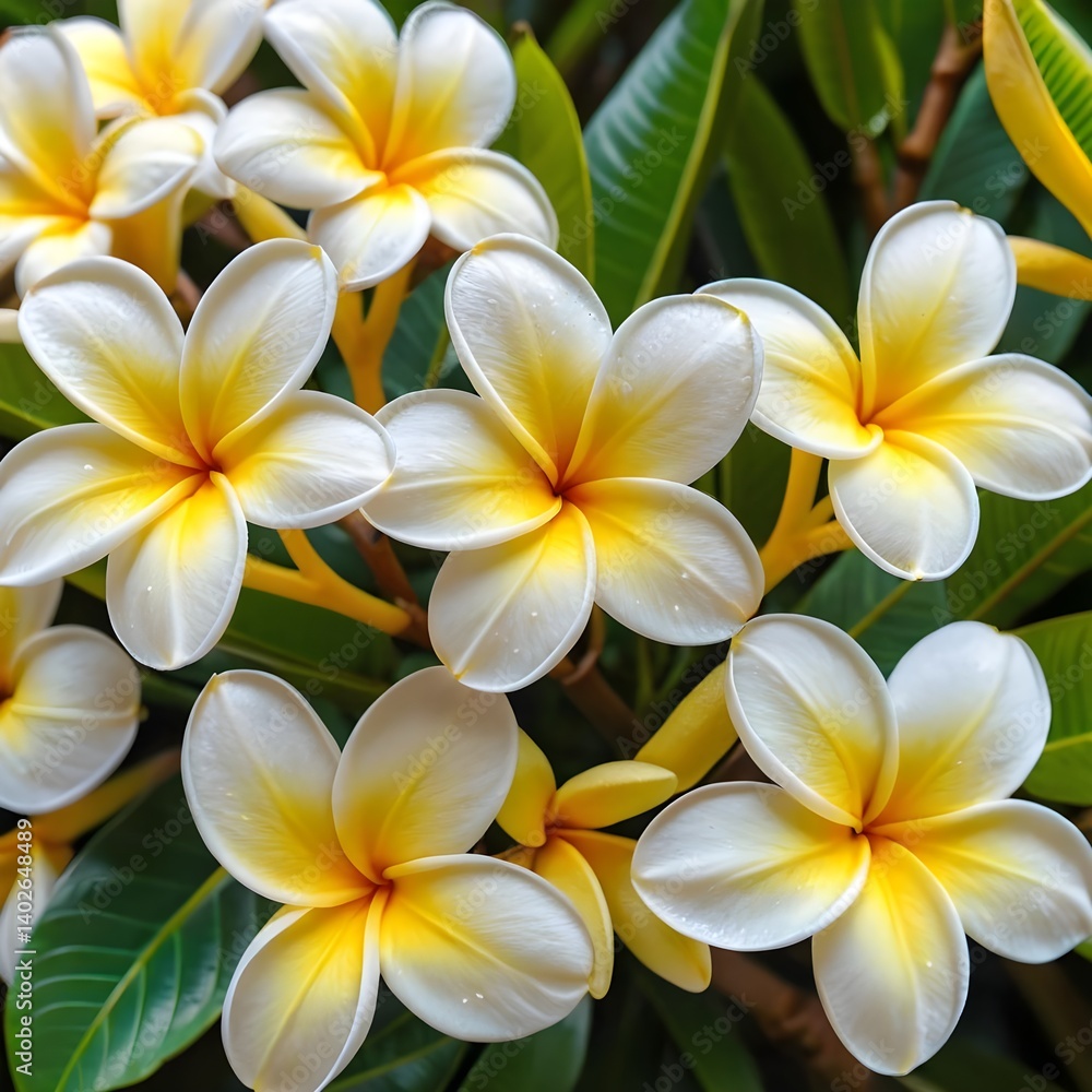 Fototapeta premium Plumeria Flowers Close Up
