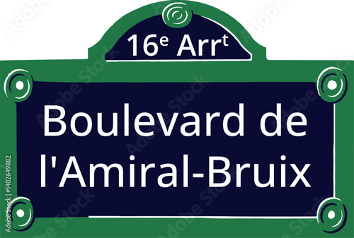 16e Arrt, Elegant Parisian Street Sign