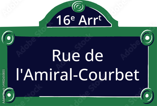 16e Arrt, Elegant Parisian Street Sign