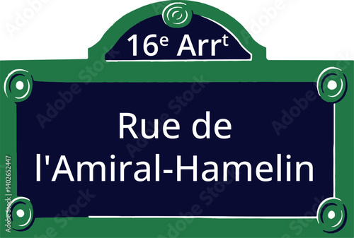 16e Arrt, Elegant Parisian Street Sign