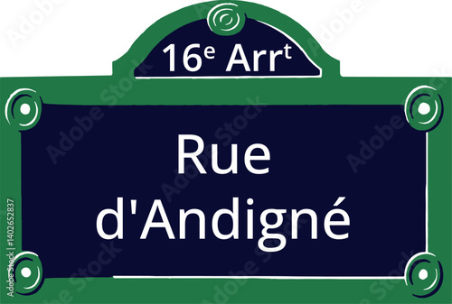 16e Arrt, Elegant Parisian Street Sign