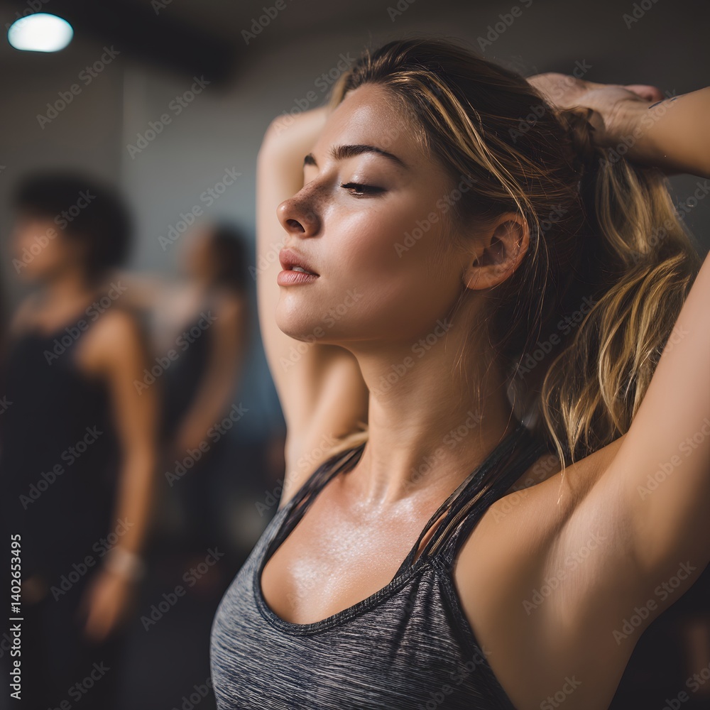 Fitness and Flexibility: Woman in Gym Class