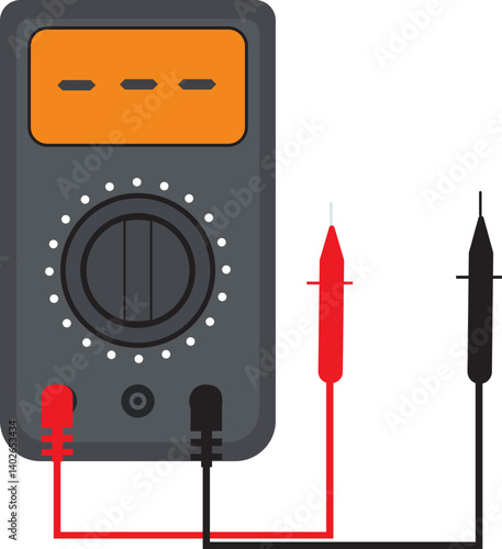 Multimeter Device Vector – Voltage, Current, and Resistance Tester