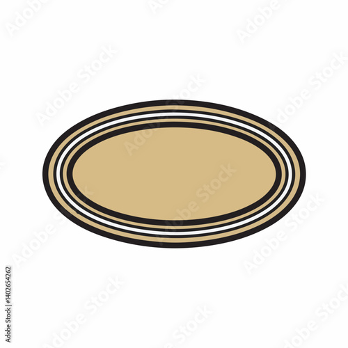 Tan ellipse hovers centered graphic simple isolated blank element