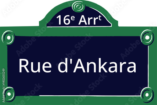 16e Arrt, Elegant Parisian Street Sign